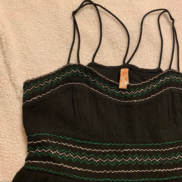 Anthro Maeve Black Smocked MIDI Dress - Picture 8 of 13